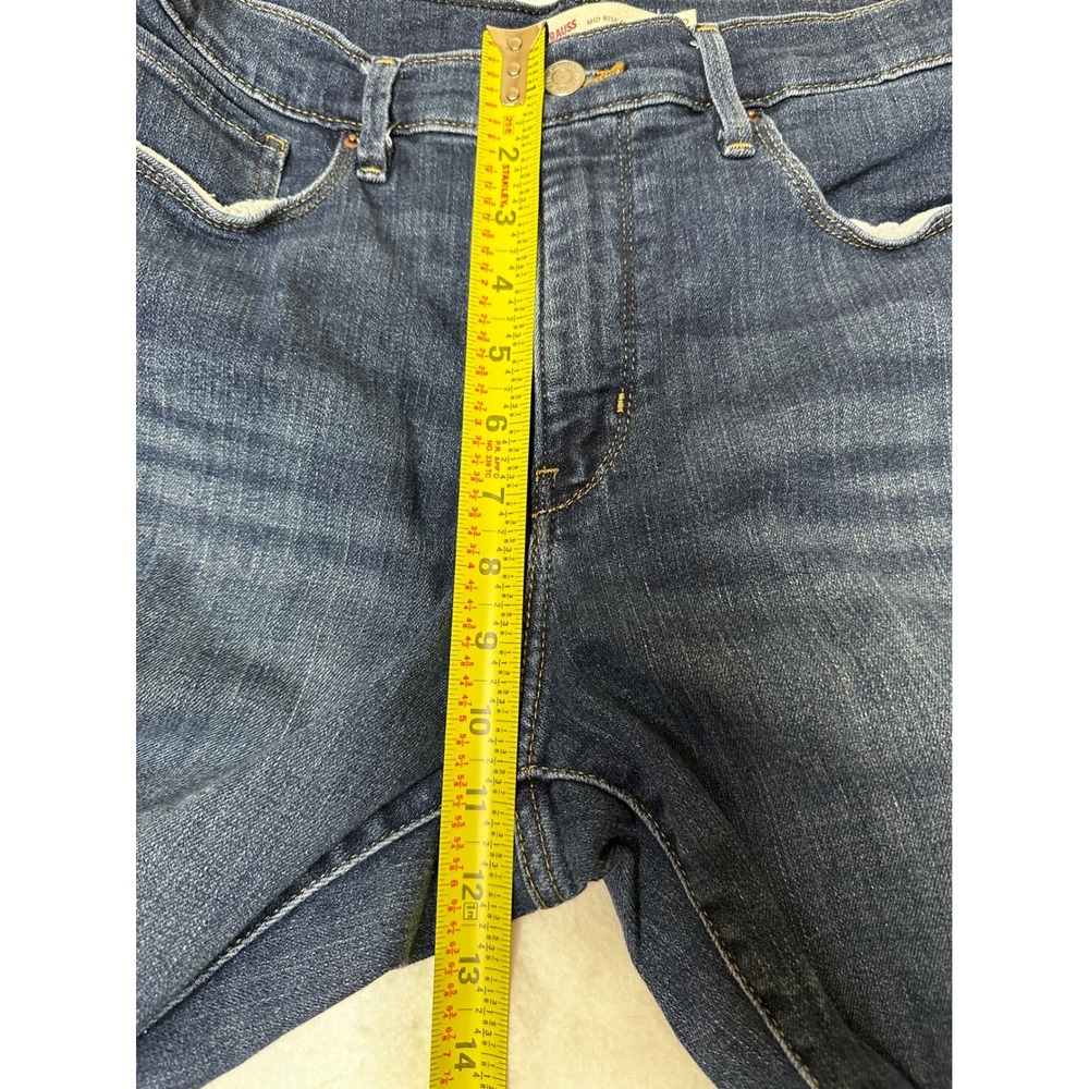 Levi Strauss Signature Straight Jeans Womens 12S Blue Mid Rise Stretch Good - Picture 9 of 9
